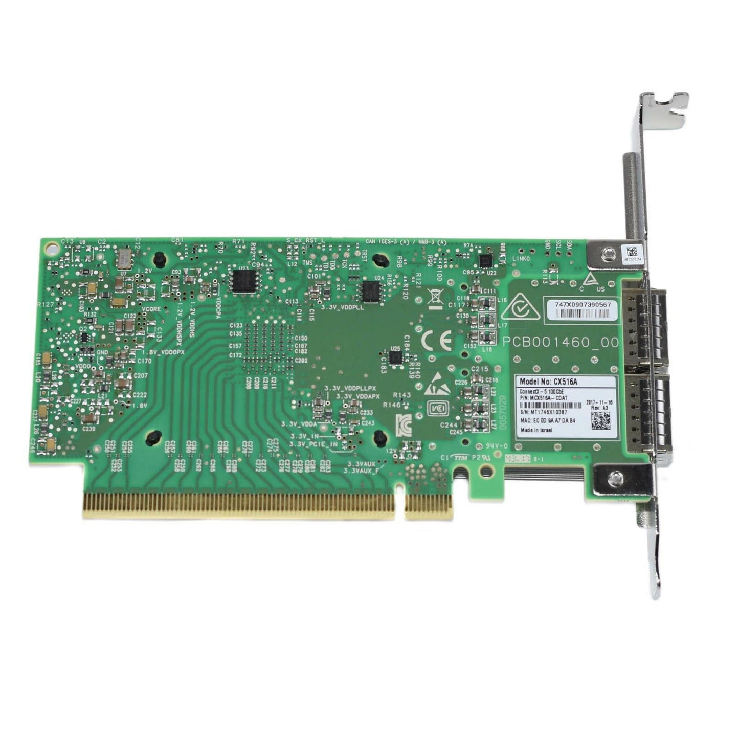 Mellanox MCX516A-CDAT ConnectX-5 EN 100GbE Dual-Port QSFP28 PCIe 4.0 x16 NIC